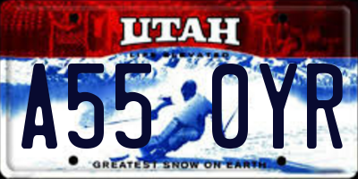 UT license plate A550YR