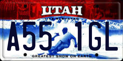 UT license plate A551GL