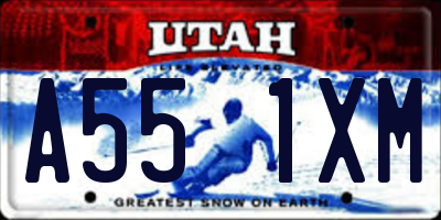UT license plate A551XM