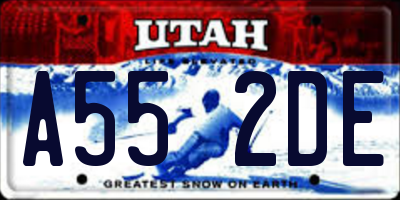 UT license plate A552DE