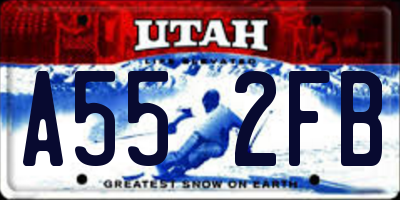 UT license plate A552FB
