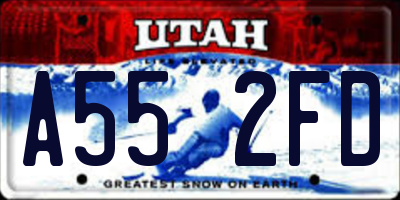 UT license plate A552FD