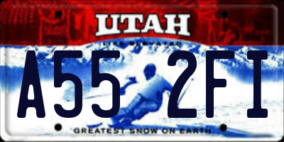 UT license plate A552FI