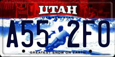 UT license plate A552FO