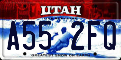 UT license plate A552FQ
