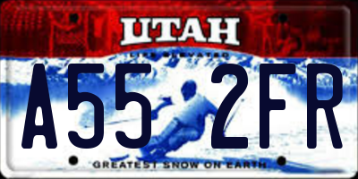 UT license plate A552FR