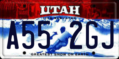 UT license plate A552GJ