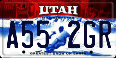 UT license plate A552GR