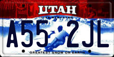 UT license plate A552JL