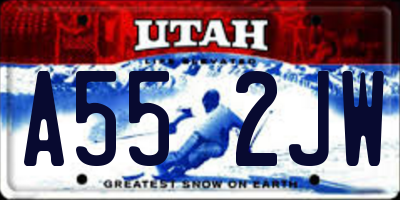 UT license plate A552JW