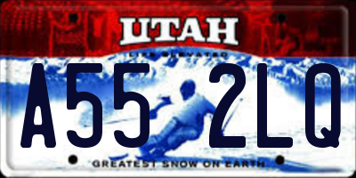 UT license plate A552LQ