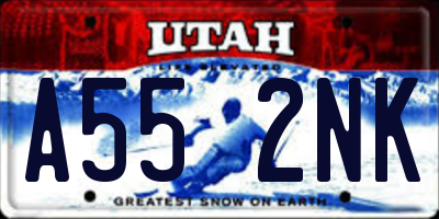 UT license plate A552NK