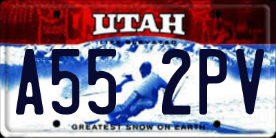 UT license plate A552PV