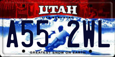 UT license plate A552WL