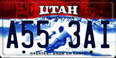 UT license plate A553AI