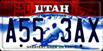 UT license plate A553AX