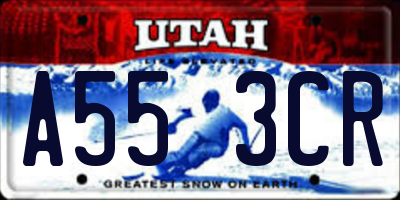 UT license plate A553CR