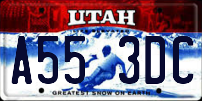 UT license plate A553DC