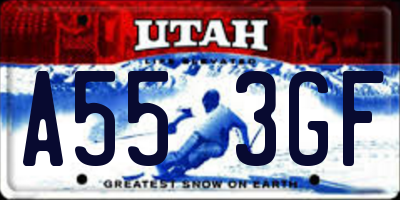 UT license plate A553GF