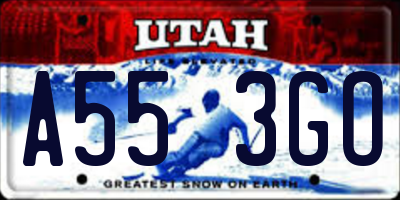 UT license plate A553GO