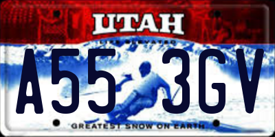 UT license plate A553GV