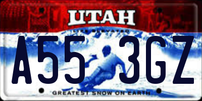 UT license plate A553GZ