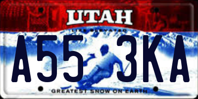 UT license plate A553KA