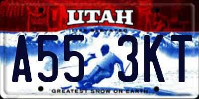 UT license plate A553KT