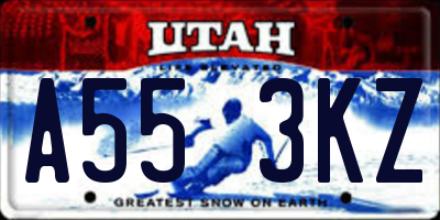 UT license plate A553KZ