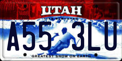 UT license plate A553LU