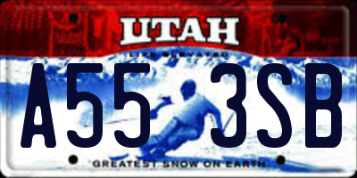 UT license plate A553SB
