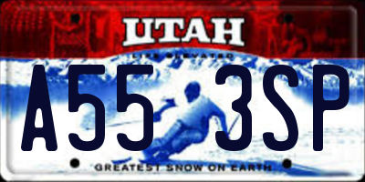 UT license plate A553SP