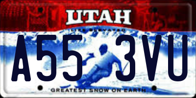 UT license plate A553VU