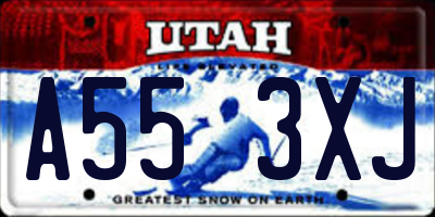 UT license plate A553XJ