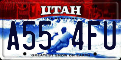 UT license plate A554FU