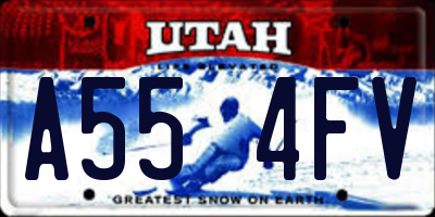 UT license plate A554FV
