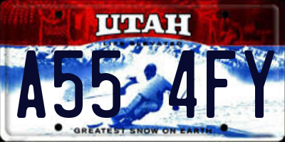 UT license plate A554FY