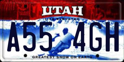 UT license plate A554GH