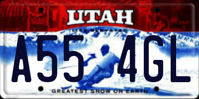 UT license plate A554GL