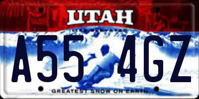 UT license plate A554GZ