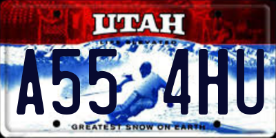 UT license plate A554HU