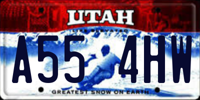 UT license plate A554HW