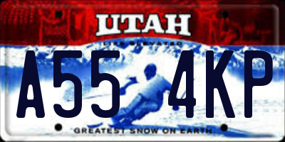 UT license plate A554KP