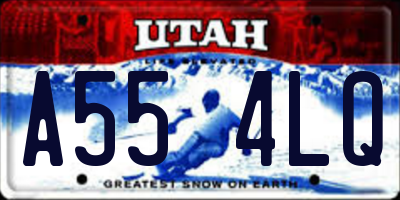 UT license plate A554LQ