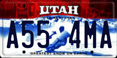 UT license plate A554MA