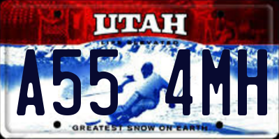 UT license plate A554MH