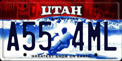 UT license plate A554ML