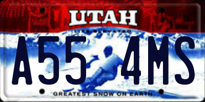 UT license plate A554MS