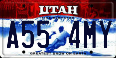 UT license plate A554MY