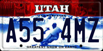 UT license plate A554MZ